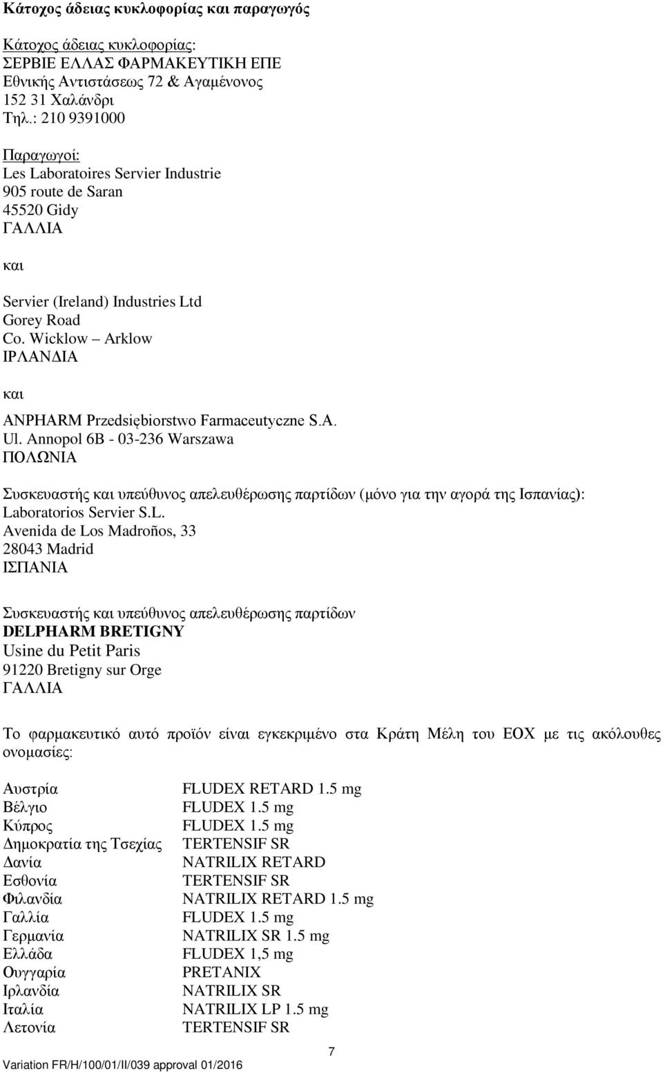 Wicklow Arklow ΙΡΛΑΝΔΙΑ και ANPHARM Przedsiębiorstwo Farmaceutyczne S.A. Ul.