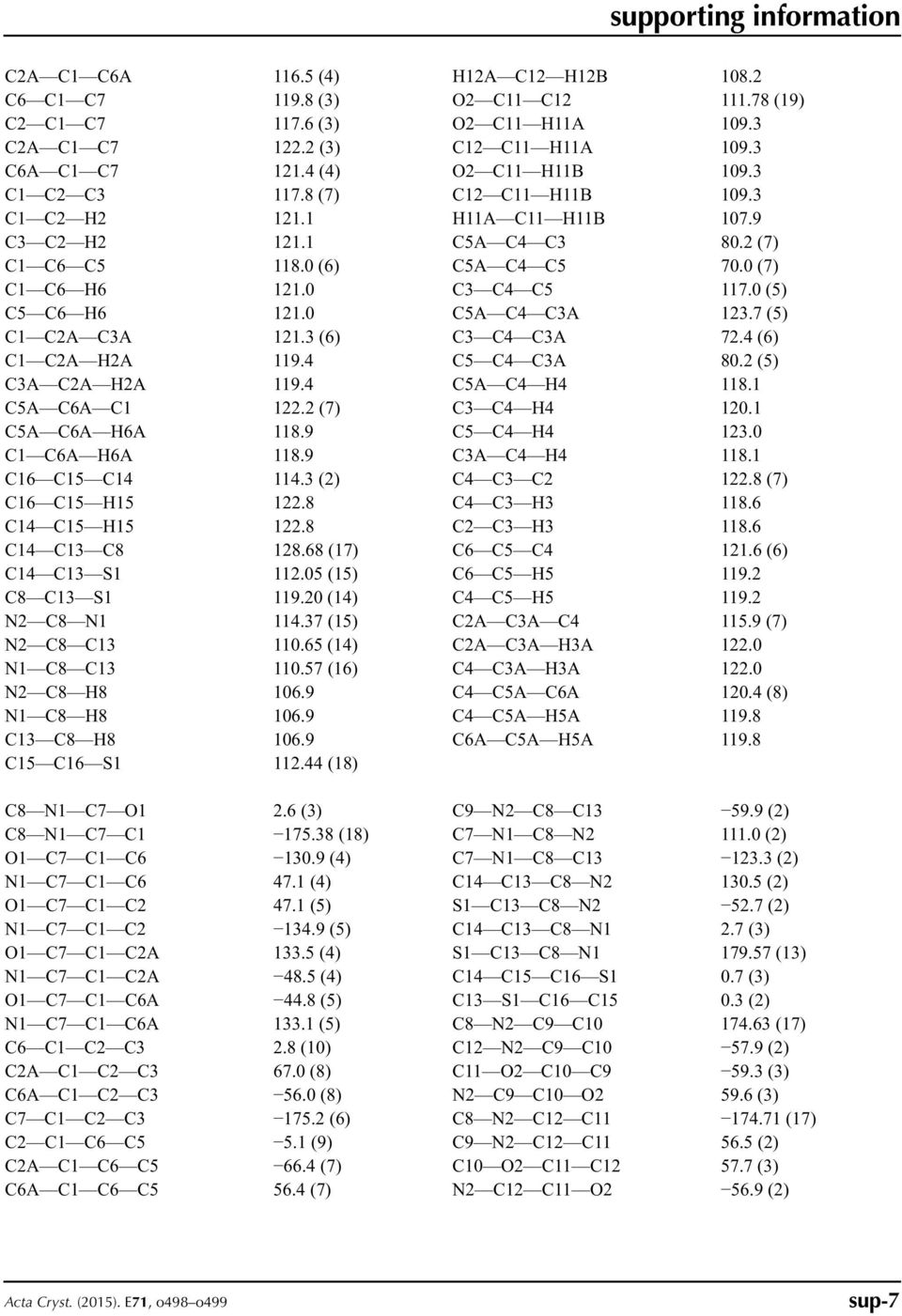 0 C5A C4 C3A 123.7 (5) C1 C2A C3A 121.3 (6) C3 C4 C3A 72.4 (6) C1 C2A H2A 119.4 C5 C4 C3A 80.2 (5) C3A C2A H2A 119.4 C5A C4 H4 118.1 C5A C6A C1 122.2 (7) C3 C4 H4 120.1 C5A C6A H6A 118.9 C5 C4 H4 123.