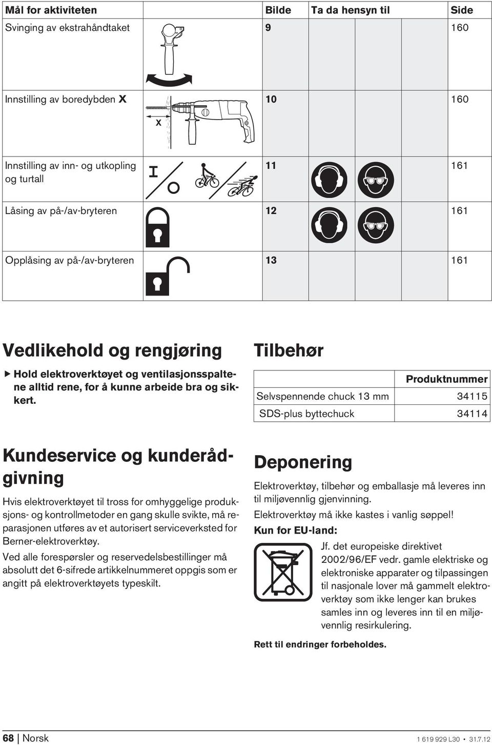 Kundeservice og kunderådgivning Hvis elektroverktøyet til tross for omhyggelige produksjons- og kontrollmetoder en gang skulle svikte, må reparasjonen utføres av et autorisert serviceverksted for