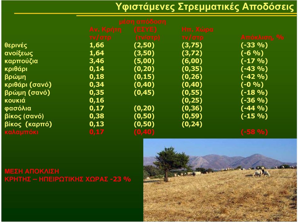 (6,) (-17 %) κριθάρι,14 (,2) (,35) (-43 %) βρώµη,18 (,15) (,26) (-42 %) κριθάρι (σανό),34 (,4) (,4) (- %) βρώµη (σανό),35 (,45)