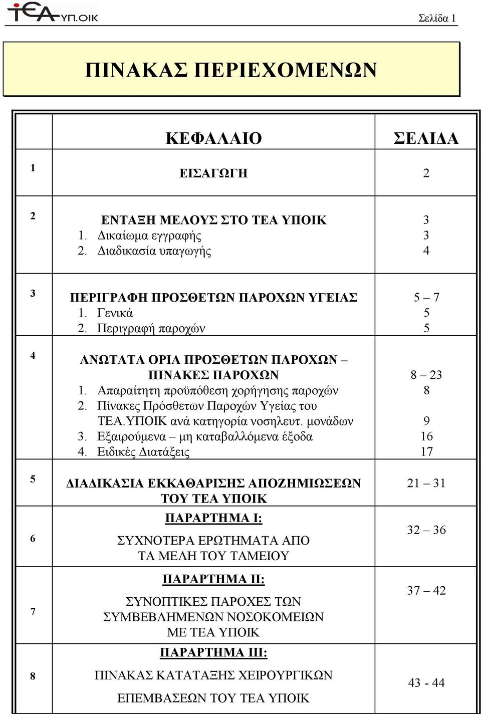 µονάδων 3. Εξαιρούµενα µη καταβαλλόµενα έξοδα 4.