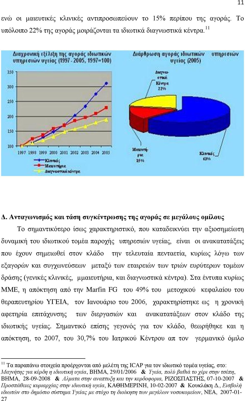 νη αλαθαηαηάμεηο πνπ έρνπλ ζεκεησζεί ζηνλ θιάδν ηελ ηειεπηαία πεληαεηία, θπξίσο ιφγσ ησλ εμαγνξψλ θαη ζπγρσλεχζεσλ κεηαμχ ησλ εηαηξεηψλ ησλ ηξηψλ επξχηεξσλ ηνκέσλ δξάζεο (γεληθέο θιηληθέο,