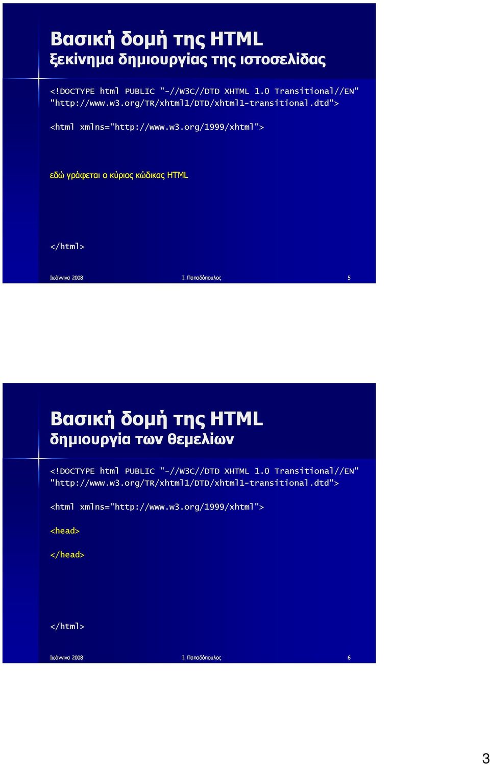 dtd"> εδώ γράφεται ο κύριος κώδικας HTML Ι.