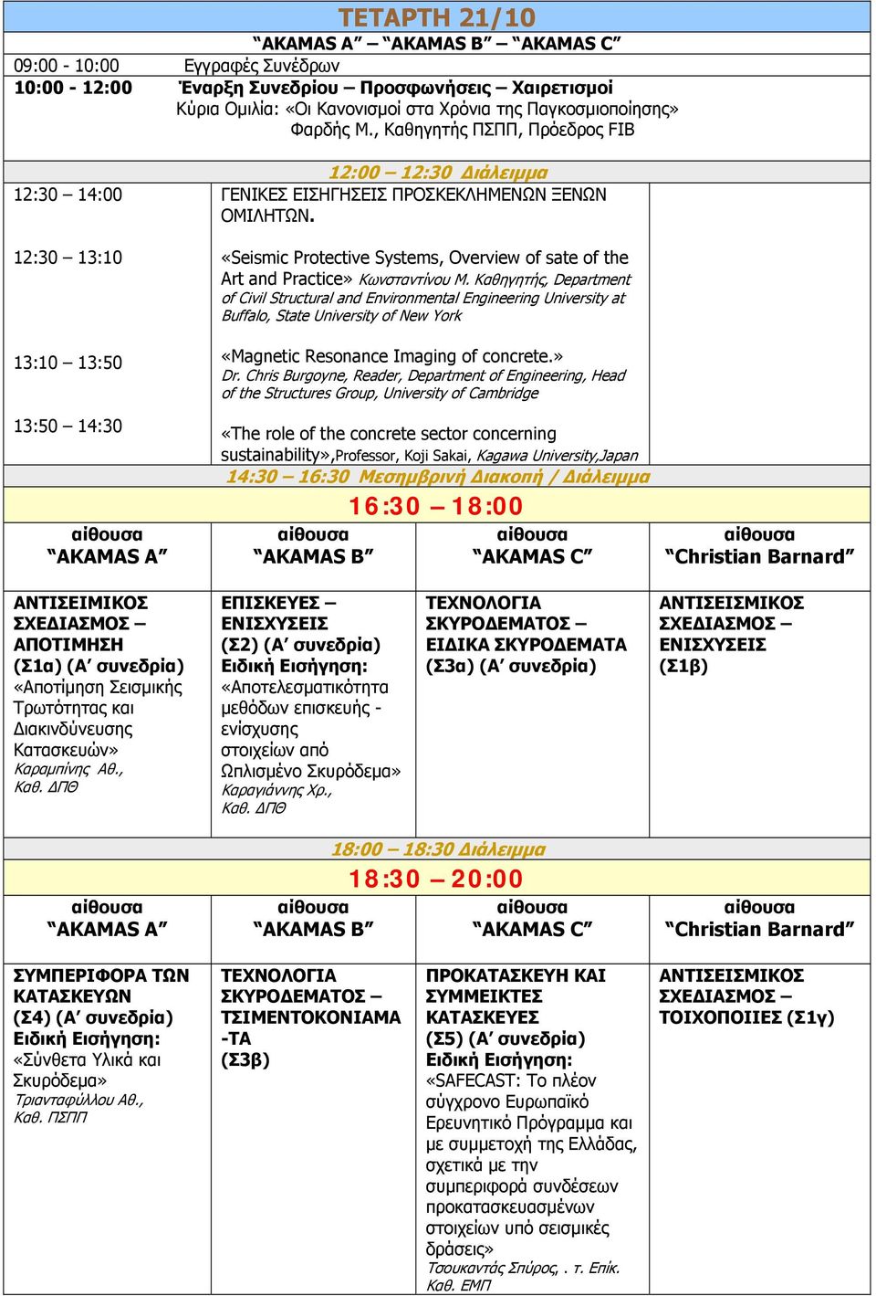 «Seismic Protective Systems, Overview of sate of the Art and Practice» Κωνσταντίνου Μ.