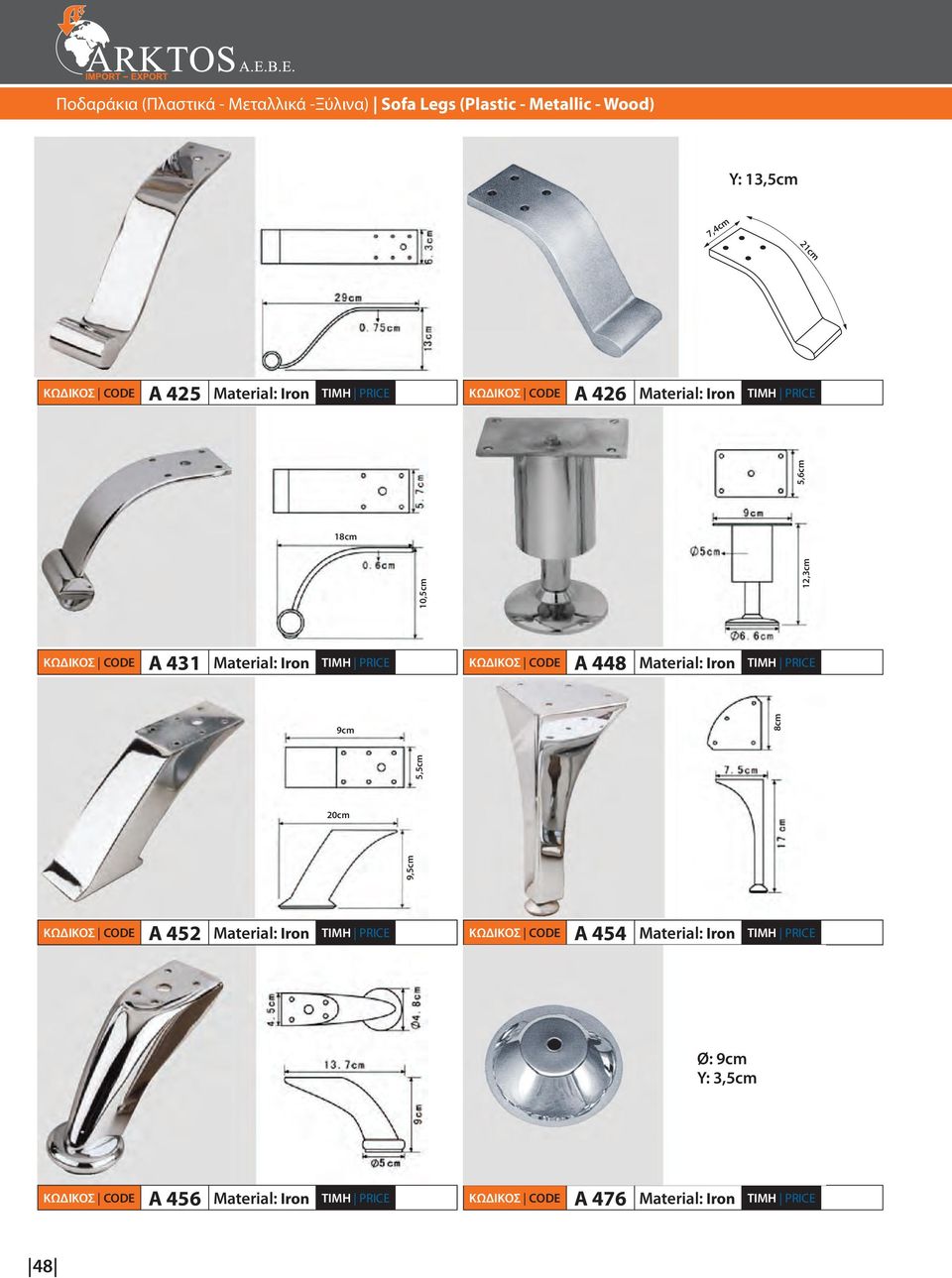 9,5cm 5,5cm 5,6cm 18cm 10,5cm 12,3cm Α 431 Iron Α 448 Iron 8cm