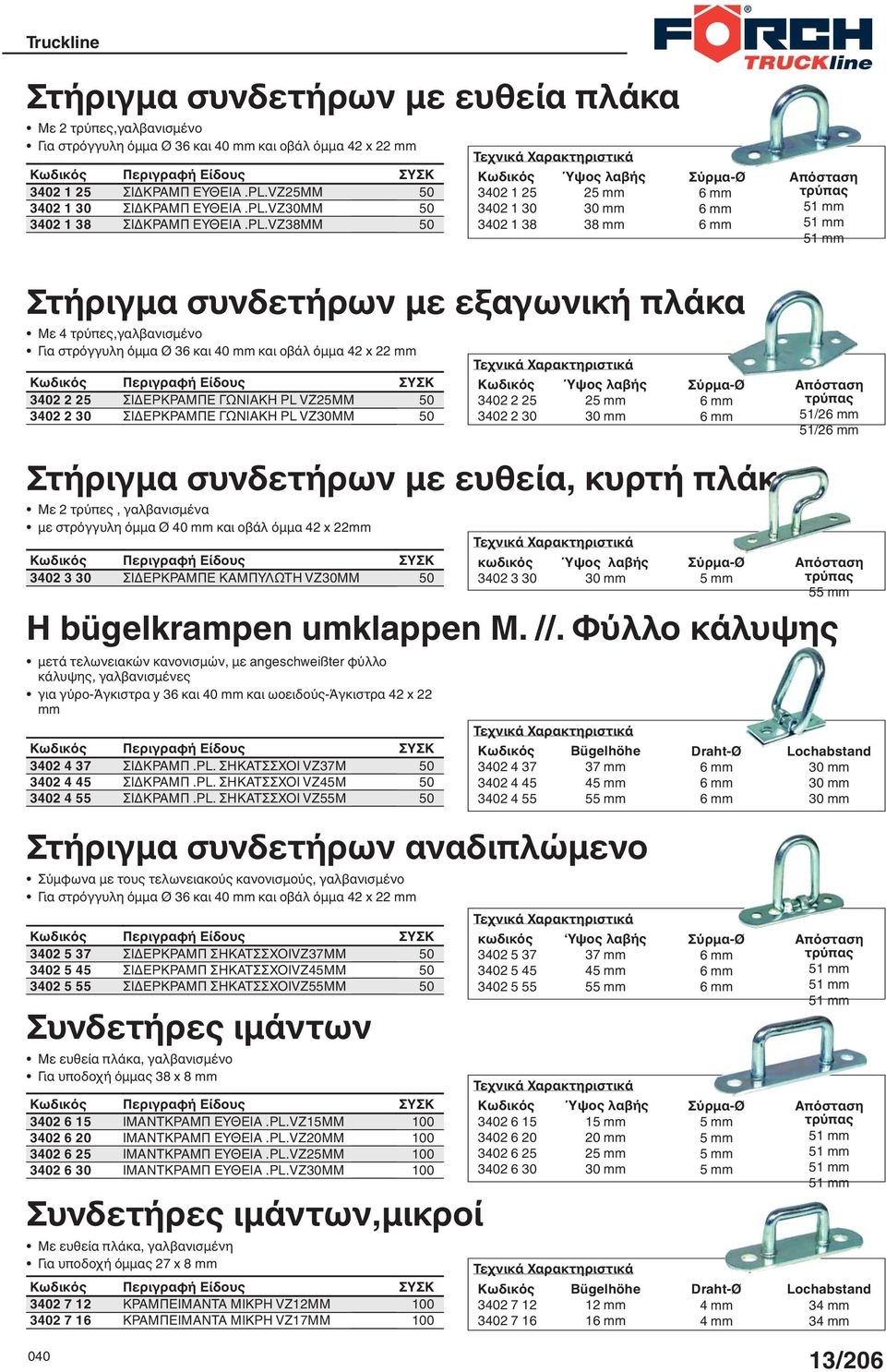 και 40 mm και οβάλ όμμα 42 x 22 mm 3402 2 2 3402 2 30 ΣΙΔΕΡΚΡΑΜΠΕ ΓΩΝΙΑΚΗ PL VZ2MM ΣΙΔΕΡΚΡΑΜΠΕ ΓΩΝΙΑΚΗ PL VZ30MM 0 0 3402 2 2 3402 2 30 Ύψος λαβής 2 mm 30 mm Σύρμα-Ø 6mm 6mm Απόσταση τρύπας /26 mm