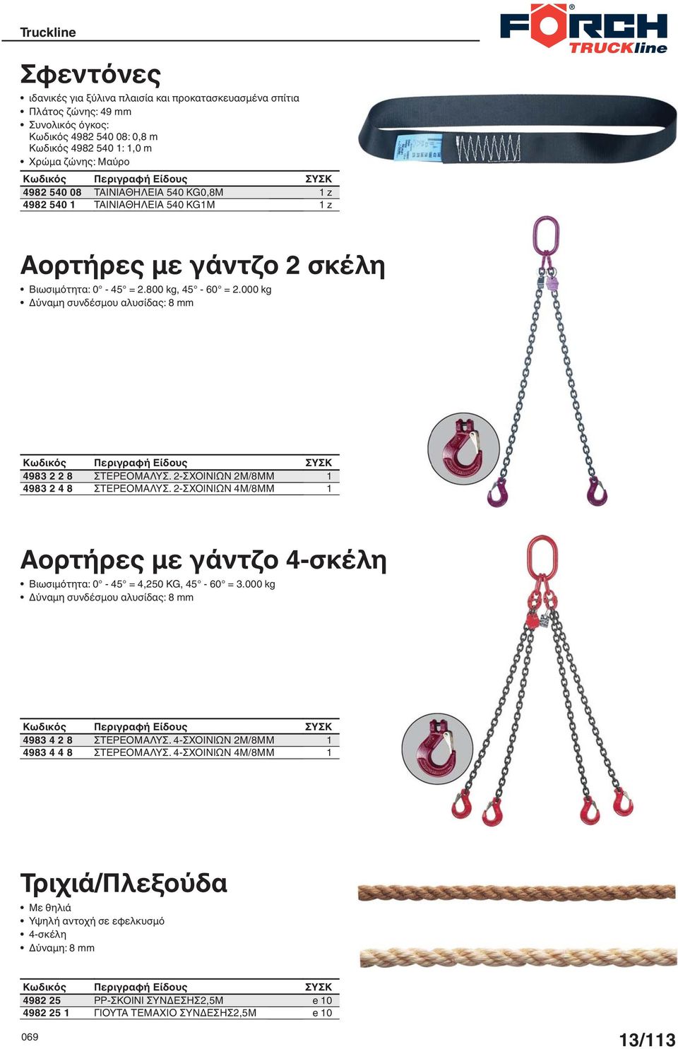 2-ΣΧΟΙΝΙΩΝ 2Μ/8ΜΜ ΣΤΕΡΕΟΜΑΛΥΣ. 2-ΣΧΟΙΝΙΩΝ 4Μ/8ΜΜ Αορτήρες με γάντζο 4-σκέλη Βιωσιμότητα: 0-4 = 4,20 KG, 4-60 = 3.