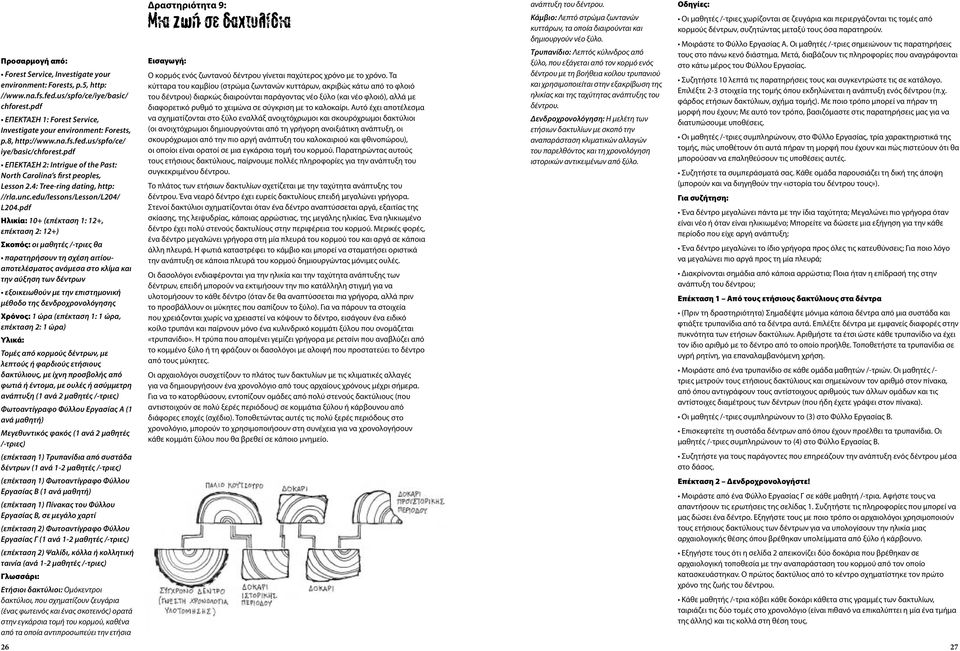 pdf Ηλικία: 10+ (επέκταση 1: 12+, επέκταση 2: 12+) παρατηρήσουν τη σχέση αιτίουαποτελέσματος ανάμεσα στο κλίμα και την αύξηση των δέντρων εξοικειωθούν με την επιστημονική μέθοδο της