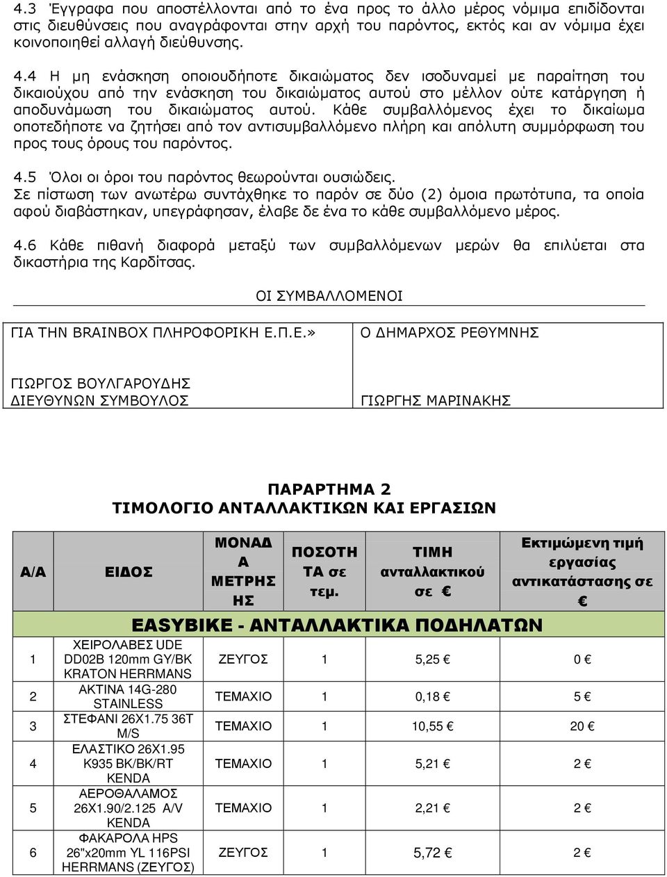 Κάθε συµβαλλόµενος έχει το δικαίωµα οποτεδήποτε να ζητήσει από τον αντισυµβαλλόµενο πλήρη και απόλυτη συµµόρφωση του προς τους όρους του παρόντος. 4.5 Όλοι οι όροι του παρόντος θεωρούνται ουσιώδεις.