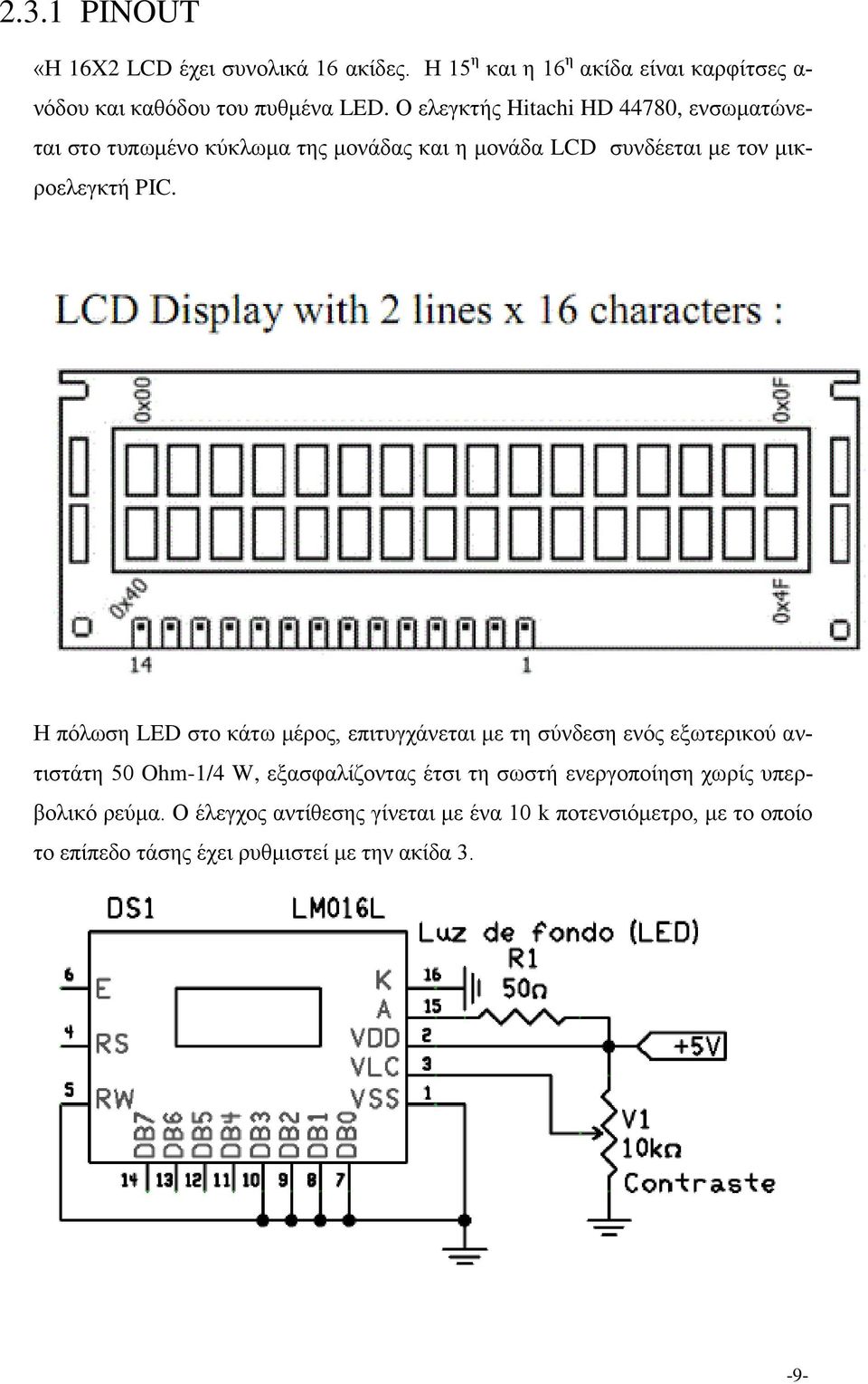 Η πόλωση LED στο κάτω μέρος, επιτυγχάνεται με τη σύνδεση ενός εξωτερικού αντιστάτη 50 Ohm-1/4 W, εξασφαλίζοντας έτσι τη σωστή