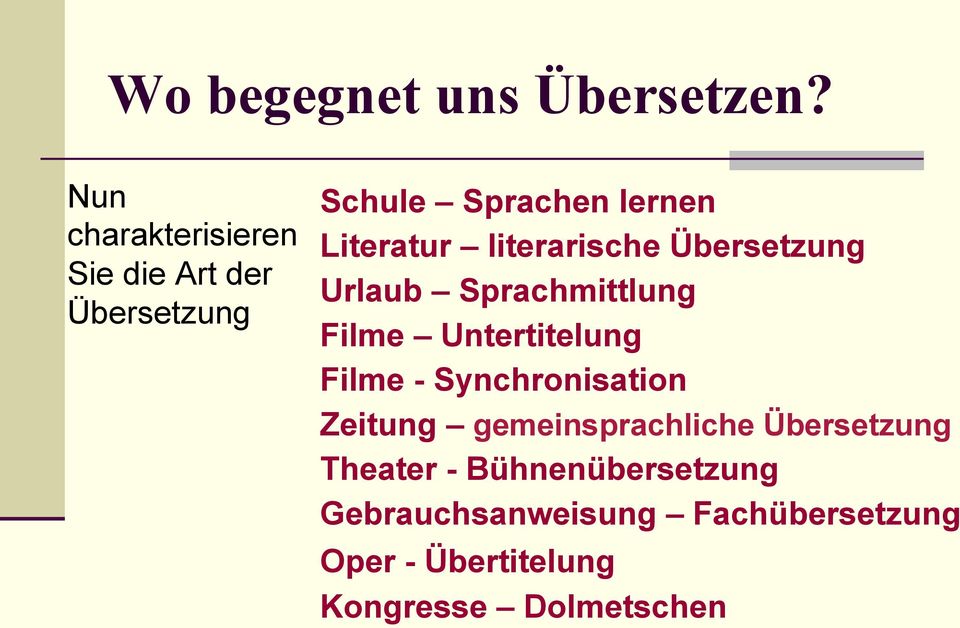 literarische Übersetzung Urlaub Sprachmittlung Filme Untertitelung Filme -