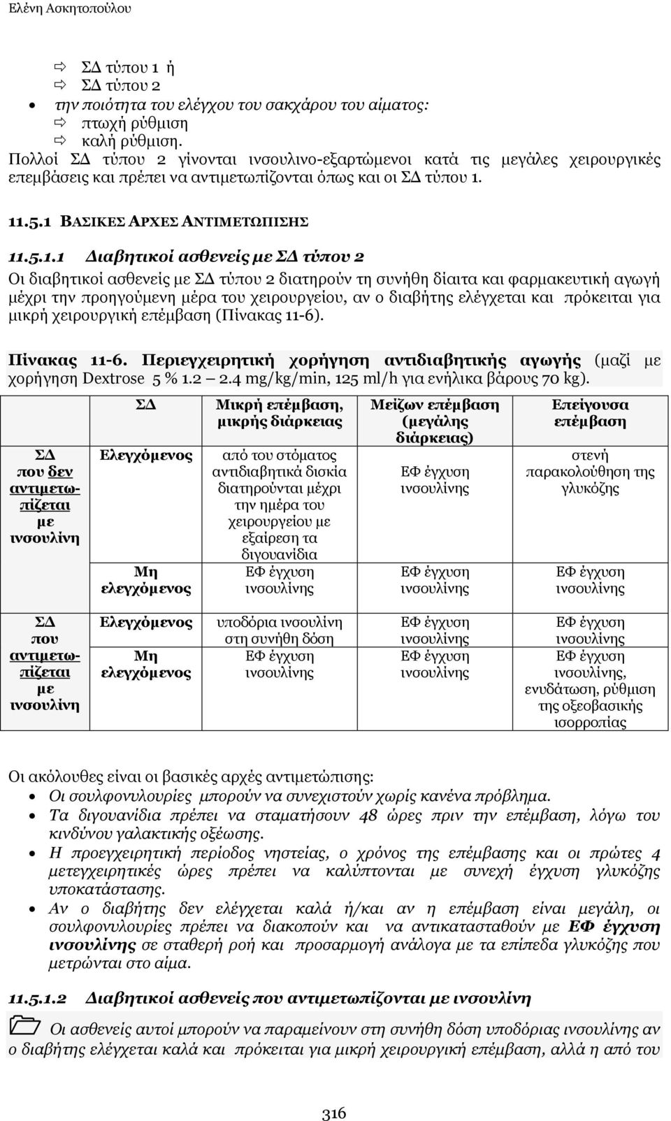 11.5.1 ΒΑΠΗΘΔΠ ΑΟΣΔΠ ΑΛΡΗΚΔΡΩΞΗΠΖΠ 11.5.1.1 Δηαβεηηθνί αζζελείο κε ΣΔ ηύπνπ 2 Νη δηαβεηηθνί αζζελείο κε ΠΓ ηχπνπ 2 δηαηεξνχλ ηε ζπλήζε δίαηηα θαη θαξκαθεπηηθή αγσγή κέρξη ηελ πξνεγνχκελε κέξα ηνπ