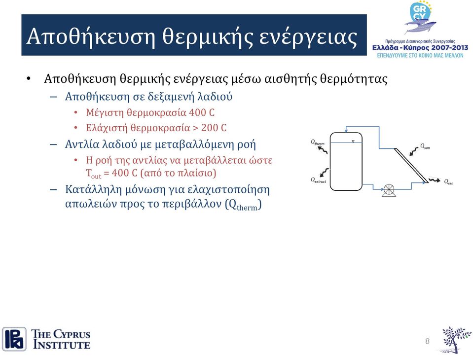 Αντλία λαδιού με μεταβαλλόμενη ροή Η ροή της αντλίας να μεταβάλλεται ώστε T out = 400 C