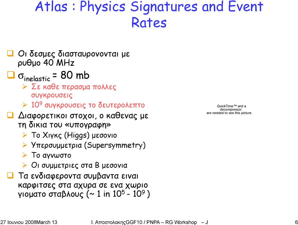 Υπερσυμμετρια (Supersymmetry) Το αγνωστο Οι συμμετριες στα Β μεσονια Τα ενδιαφεροντα συμβαντα ειναι καρφιτσες στα αχυρα σε ενα χωριο