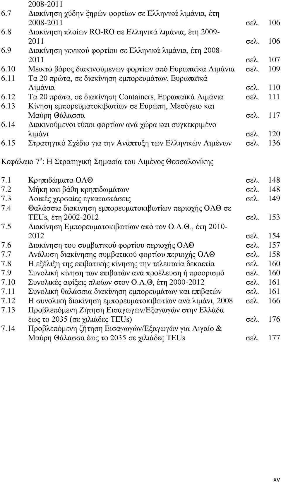 12 Σα 20 πξψηα, ζε δηαθίλεζε Containers, Δπξσπατθά Ληκάληα ζει. 111 6.13 Κίλεζε εκπνξεπκαηνθηβσηίσλ ζε Δπξψπε, Μεζφγεην θαη Μαχξε Θάιαζζα ζει. 117 6.