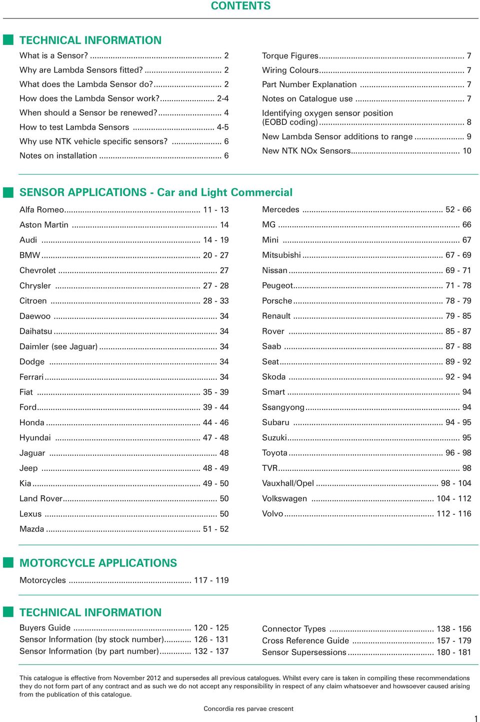 .. 7 Identifying oxygen sensor position (EOBD coding)... 8 New Lambda Sensor additions to range... 9 New NTK NOx Sensors... 10 APPLIATIONS - ar and Light ommercial Alfa Romeo... 11-13 Mercedes.