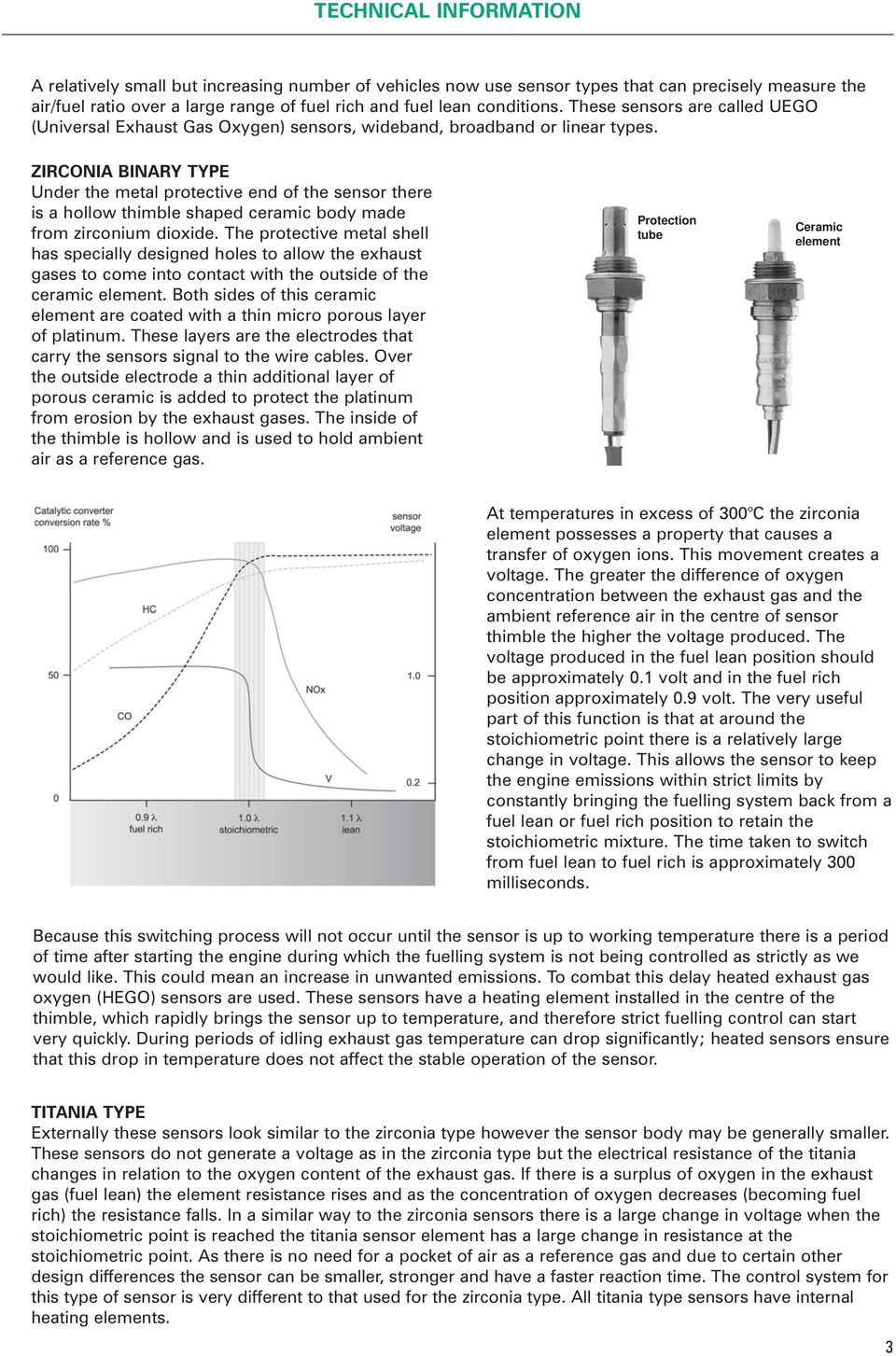 ZIRONIA BINARY TYPE Under the metal protective end of the sensor there is a hollow thimble shaped ceramic body made from zirconium dioxide.