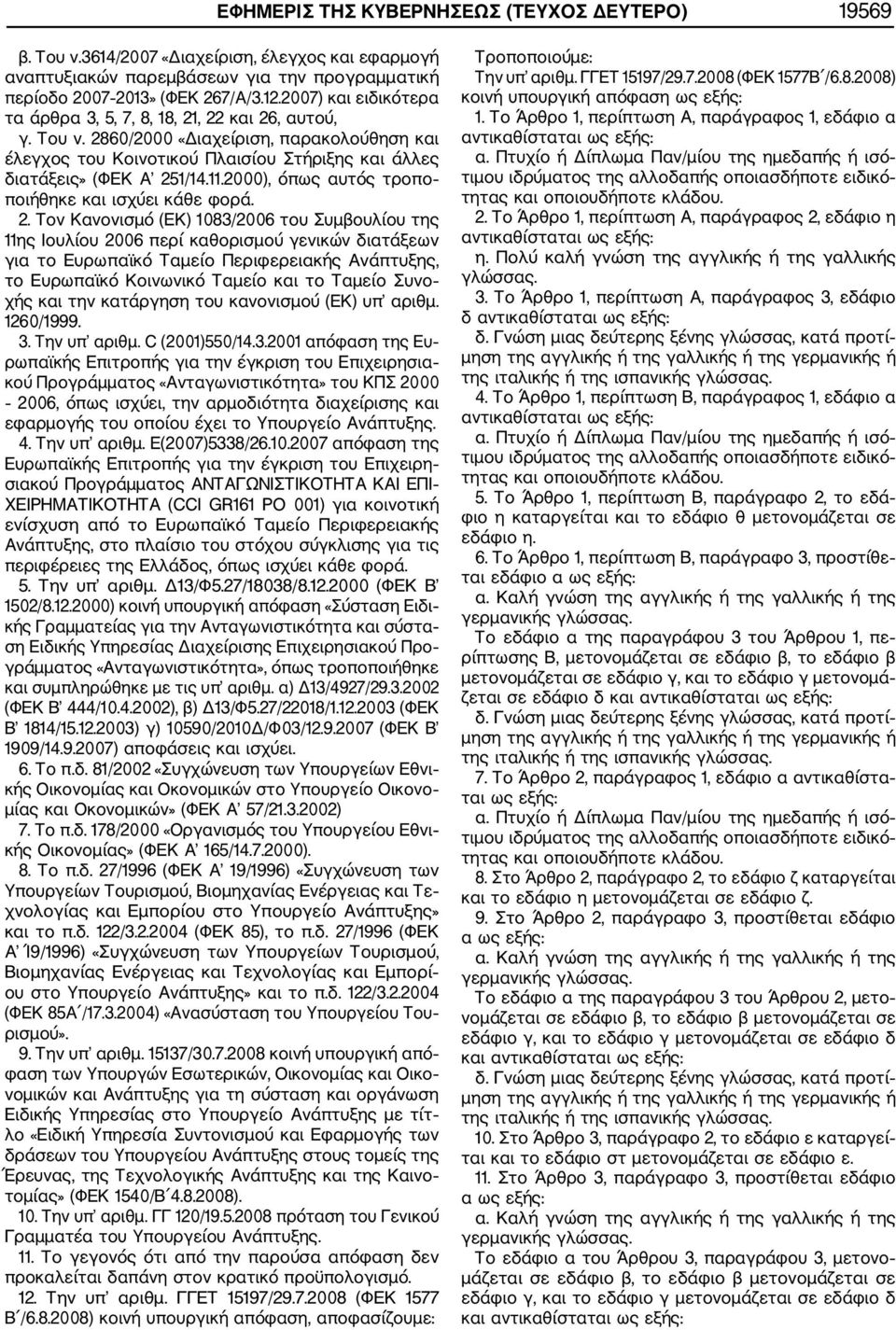 2000), όπως αυτός τροπο ποιήθηκε και ισχύει κάθε φορά. 2.