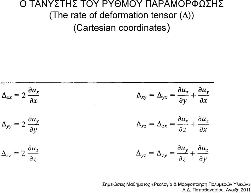 of deformation tensor