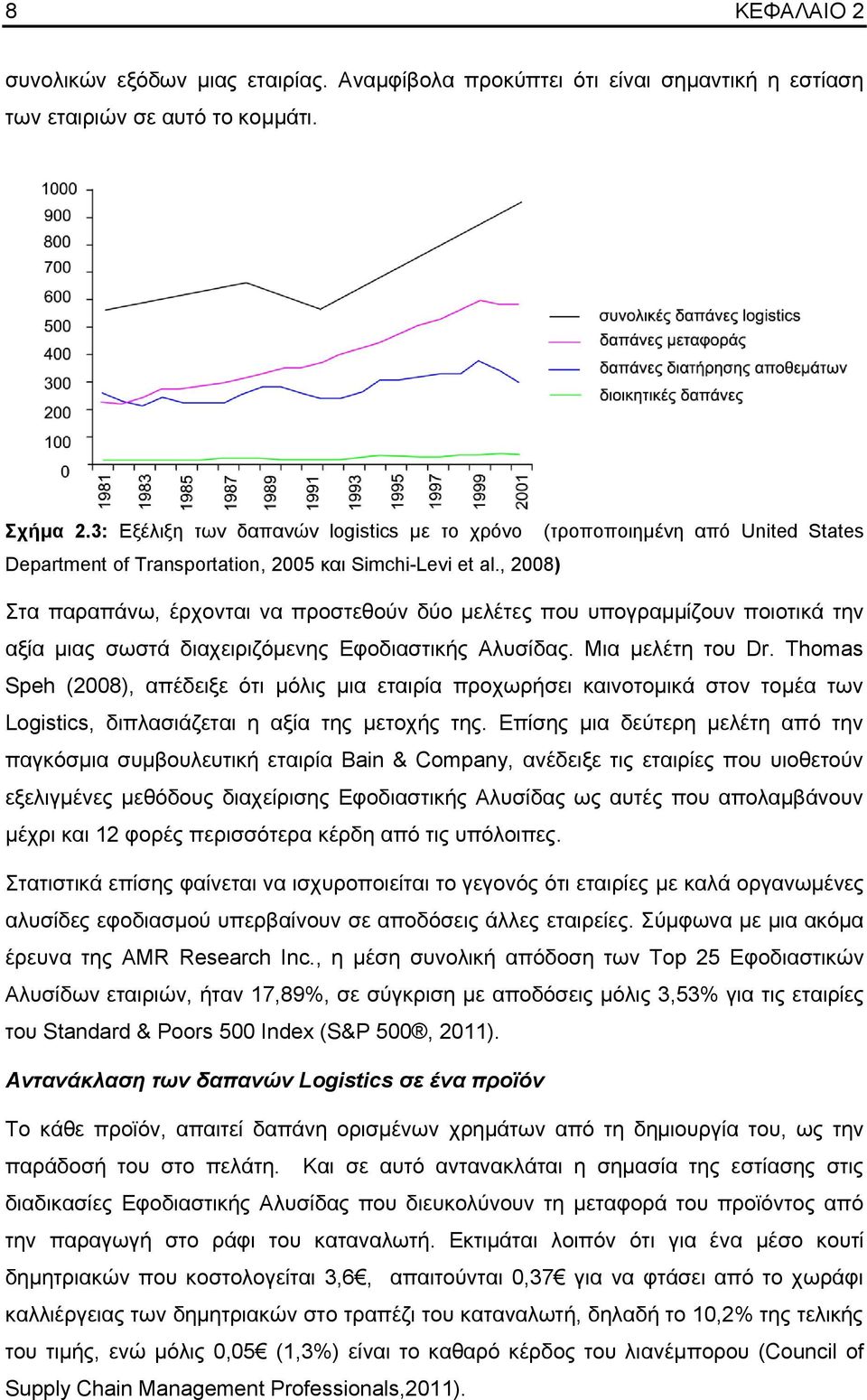 , 2008) ηα παξαπάλσ, έξρνληαη λα πξνζηεζνχλ δχν κειέηεο πνπ ππνγξακκίδνπλ πνηνηηθά ηελ αμία κηαο ζσζηά δηαρεηξηδφκελεο Δθνδηαζηηθήο Αιπζίδαο. Μηα κειέηε ηνπ Dr.