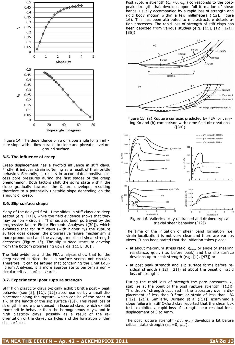 Figure 15. (a) Rupture surfaces predicted by FEA for varying Ko and (b) comparison with some field observations ([30]) Figure 14.