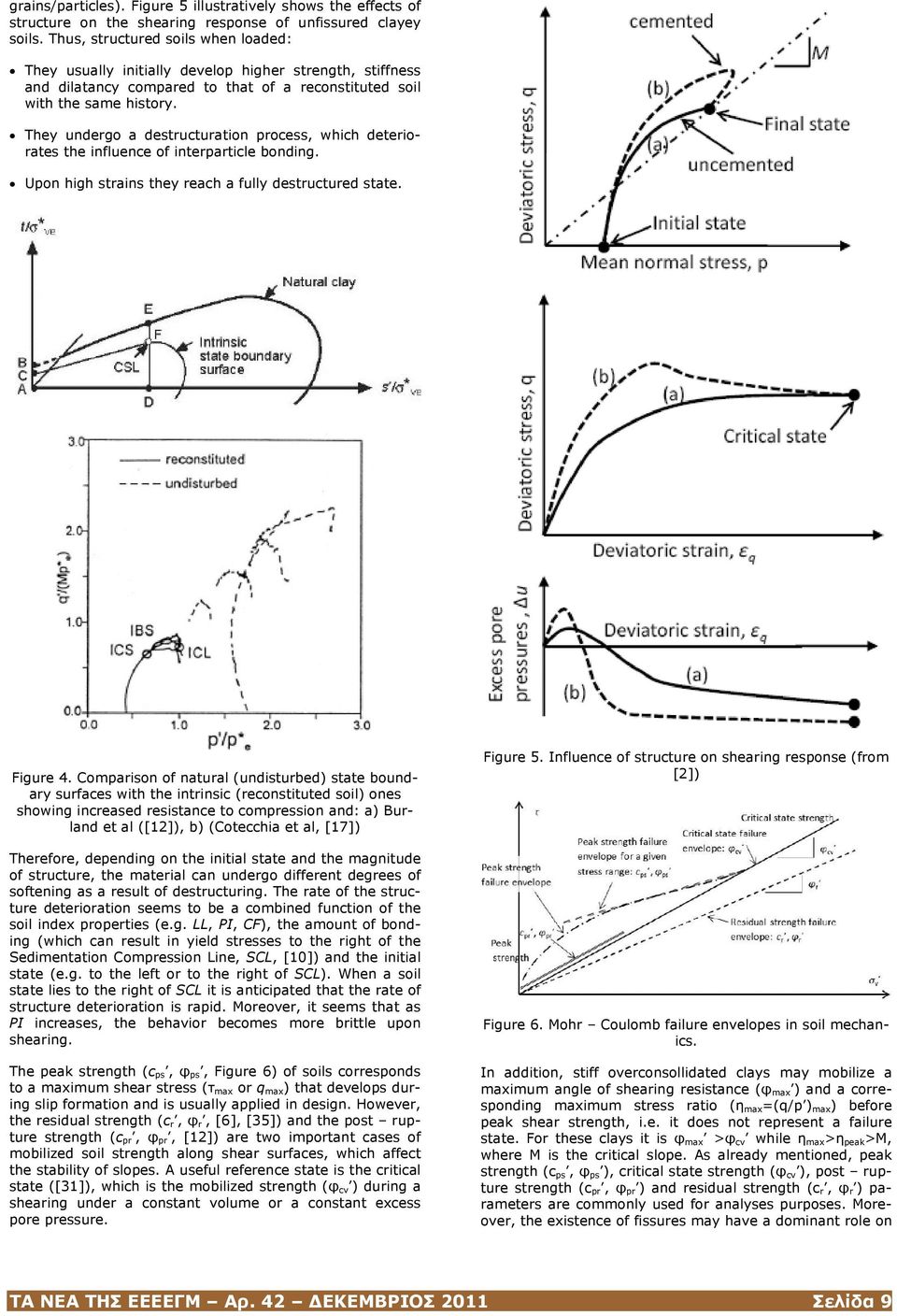 They undergo a destructuration process, which deteriorates the influence of interparticle bonding. Upon high strains they reach a fully destructured state. Figure 4.