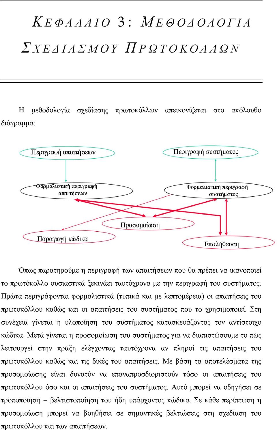 Πρώτα περιγράφονται φορμαλιστικά (τυπικά και με λεπτομέρεια) οι απαιτήσεις του πρωτοκόλλου καθώς και οι απαιτήσεις του συστήματος που το χρησιμοποιεί.