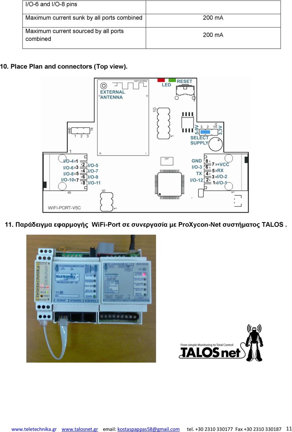 Παπάδειγμα εθαπμογήρ WiFi-Port ζε ζςνεπγαζία με ProΧycon-Net ζςζηήμαηορ TALOS. www.