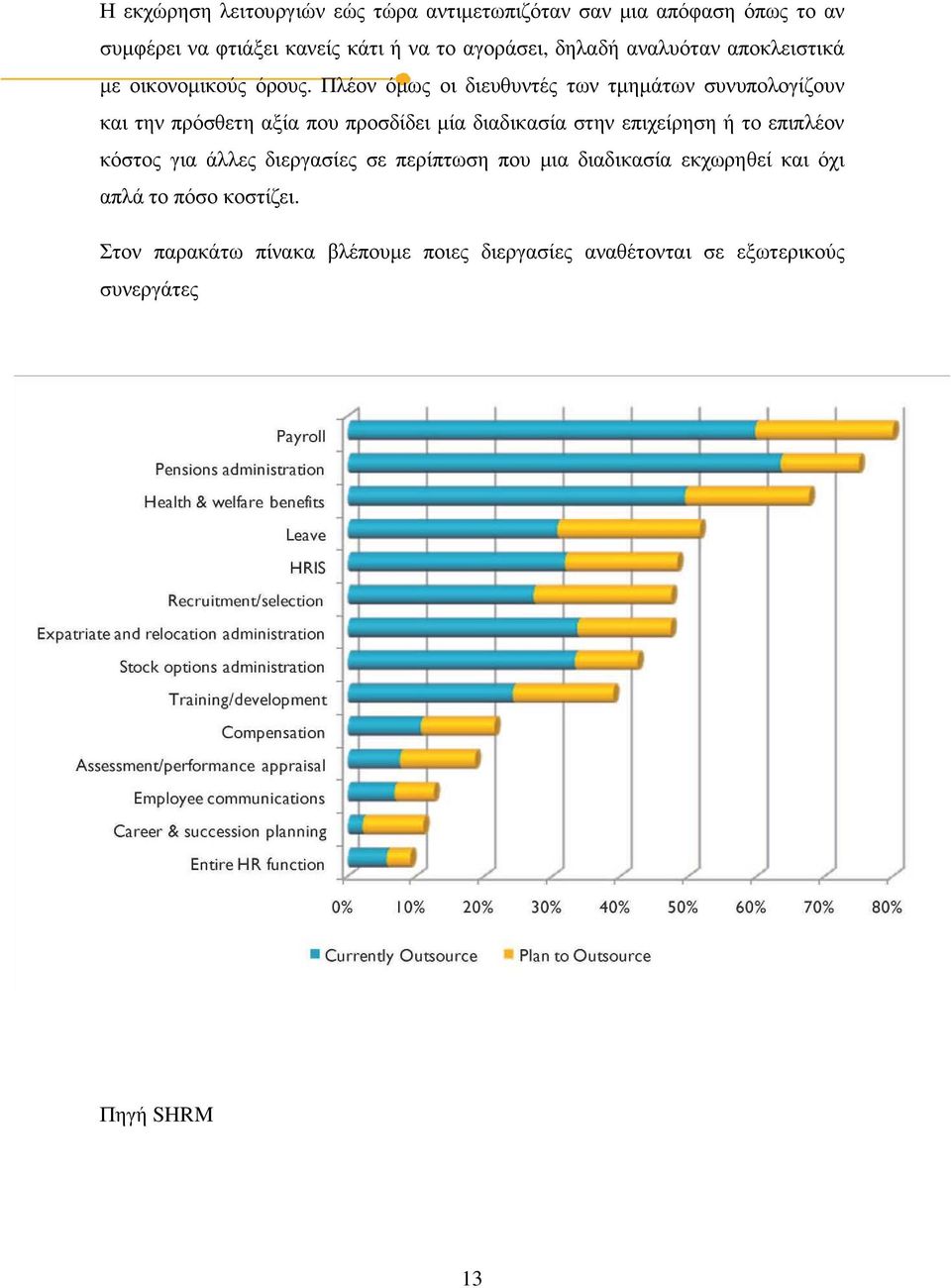 Πλέον όµως οι διευθυντές των τµηµάτων συνυπολογίζουν και την πρόσθετη αξία που προσδίδει µία διαδικασία στην επιχείρηση ή το