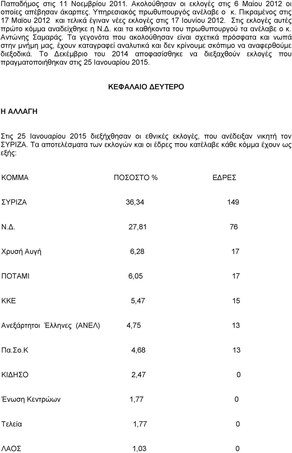 Τα γεγονότα που ακολούθησαν είναι σχετικά πρόσφατα και νωπά στην μνήμη μας, έχουν καταγραφεί αναλυτικά και δεν κρίνουμε σκόπιμο να αναφερθούμε διεξοδικά.