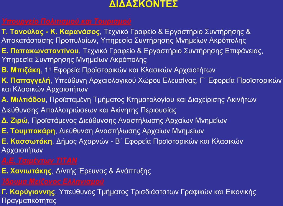 Παπαγγελή, Υπεύθυνη Αρχαιολογικού Χώρου Ελευσίνας, Γ Εφορεία Προϊστορικών και Κλασικών Αρχαιοτήτων Α.