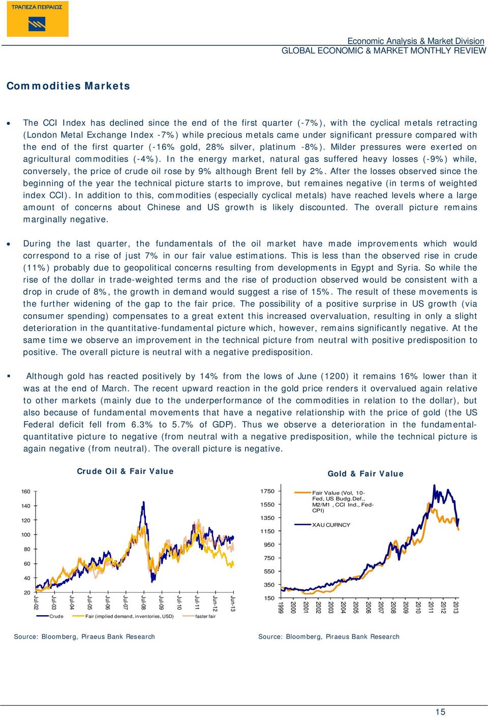 In the energy market, natural gas suffered heavy losses (-9%) while, conversely, the price of crude oil rose by 9% although Brent fell by 2%.