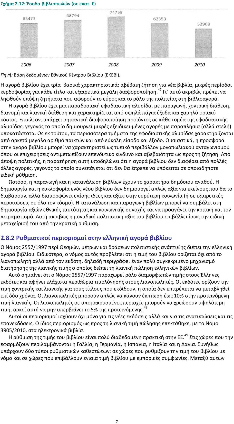 47 Γι αυτό ακριβώς πρέπει να ληφθούν υπόψη ζητήματα που αφορούν το εύρος και το ρόλο της πολιτείας στη βιβλιοαγορά.