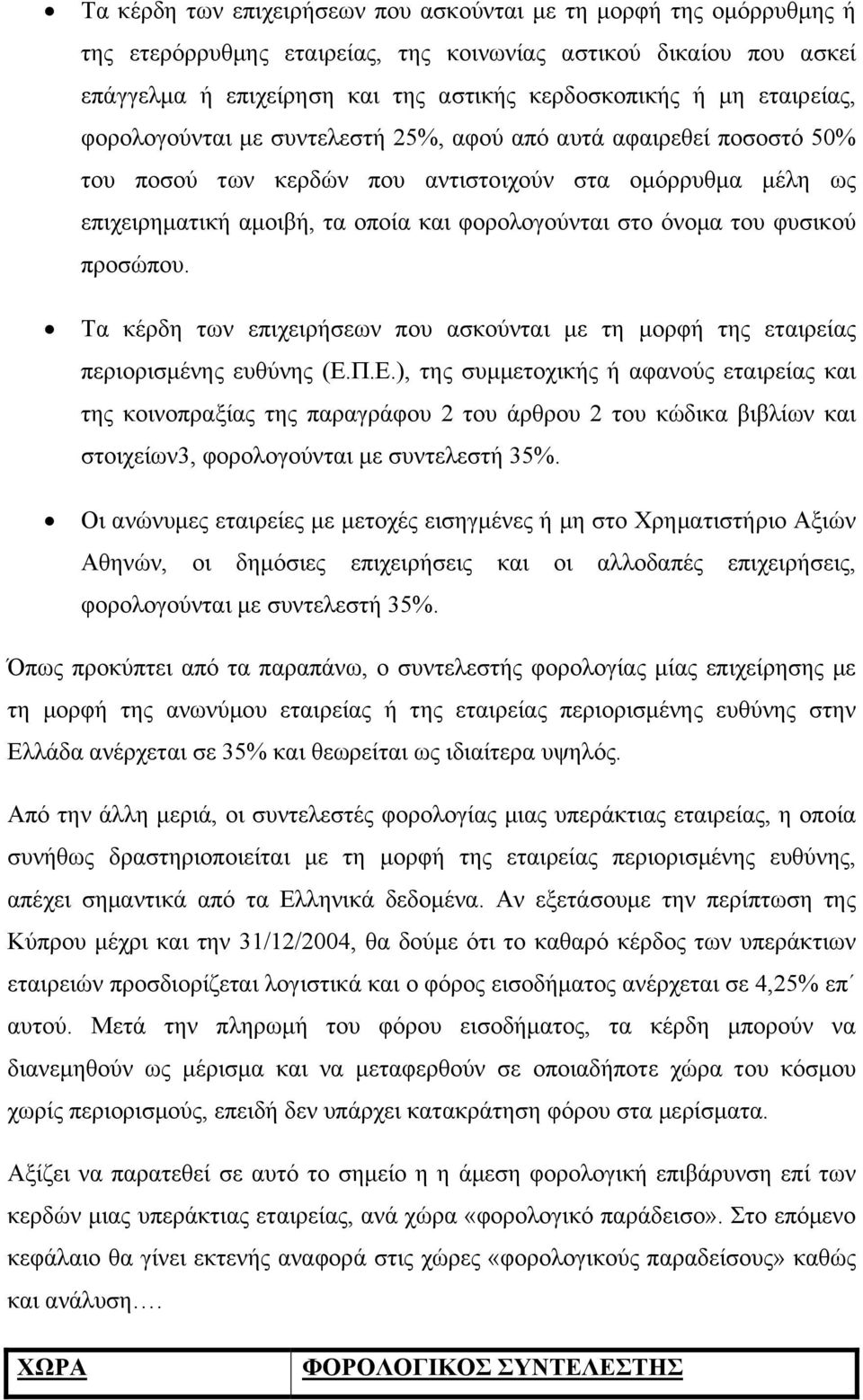 του φυσικού προσώπου. Τα κέρδη των επιχειρήσεων που ασκούνται με τη μορφή της εταιρείας περιορισμένης ευθύνης (Ε.