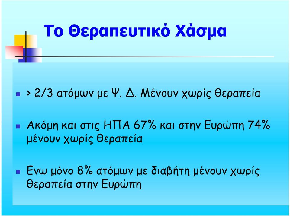 στην Ευρώπη 74% μένουν χωρίς θεραπεία Ενω μόνο