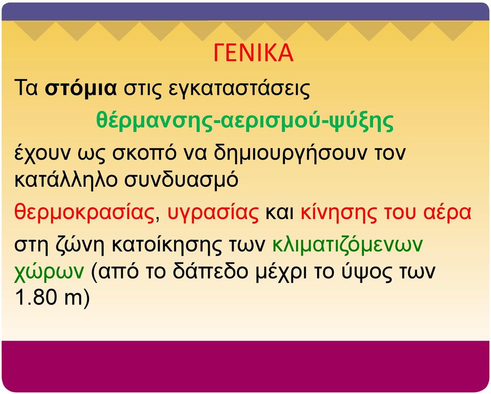 θερμοκρασίας, υγρασίας και κίνησης του αέρα στη ζώνη