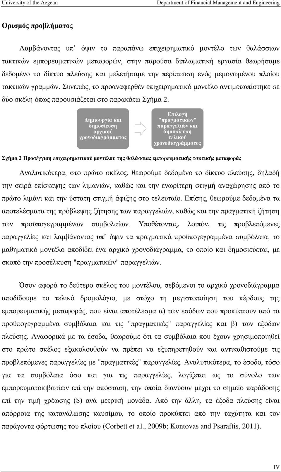 Δημιουργία και δημοσίευση αρχικού χρονοδιαγράμματος Επιλογή "πραγματικών" παραγγελιών και δημοσίευση τελικού χρονοδιαγράμματος Σχήμα 2 Προσέγγιση επιχειρηματικού μοντέλου της θαλάσσιας εμπορευματικής