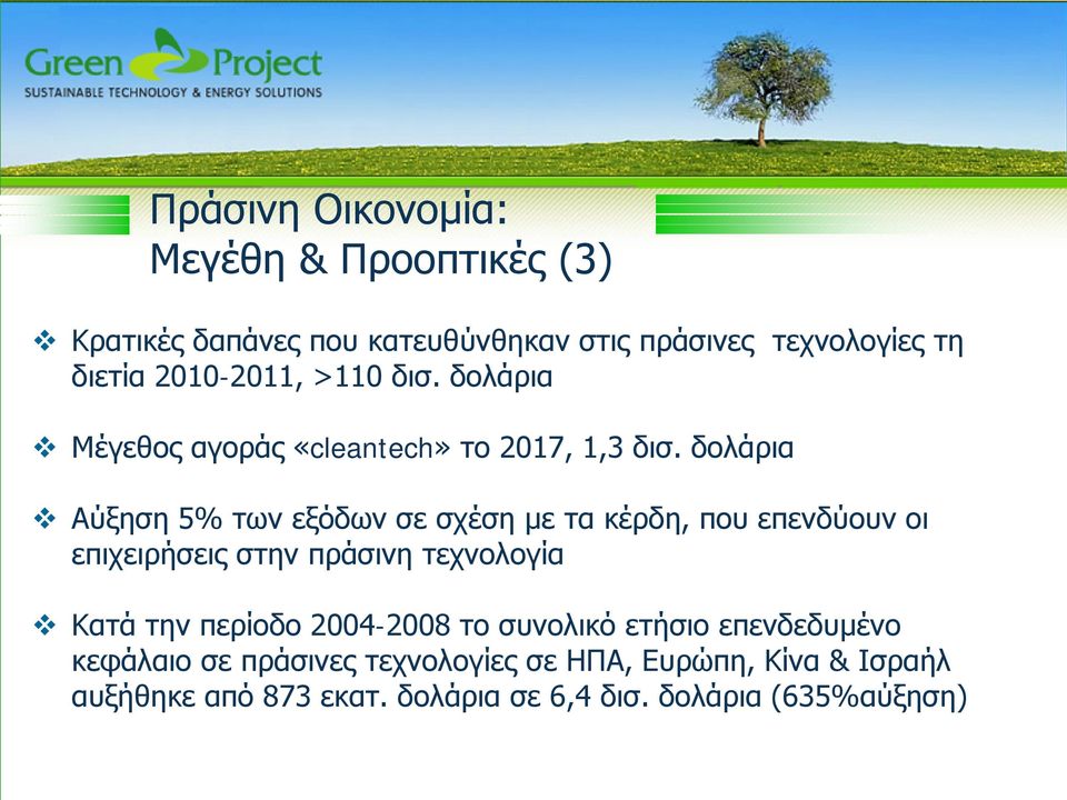 δολάρια Αύξηση 5% των εξόδων σε σχέση με τα κέρδη, που επενδύουν οι επιχειρήσεις στην πράσινη τεχνολογία Κατά την