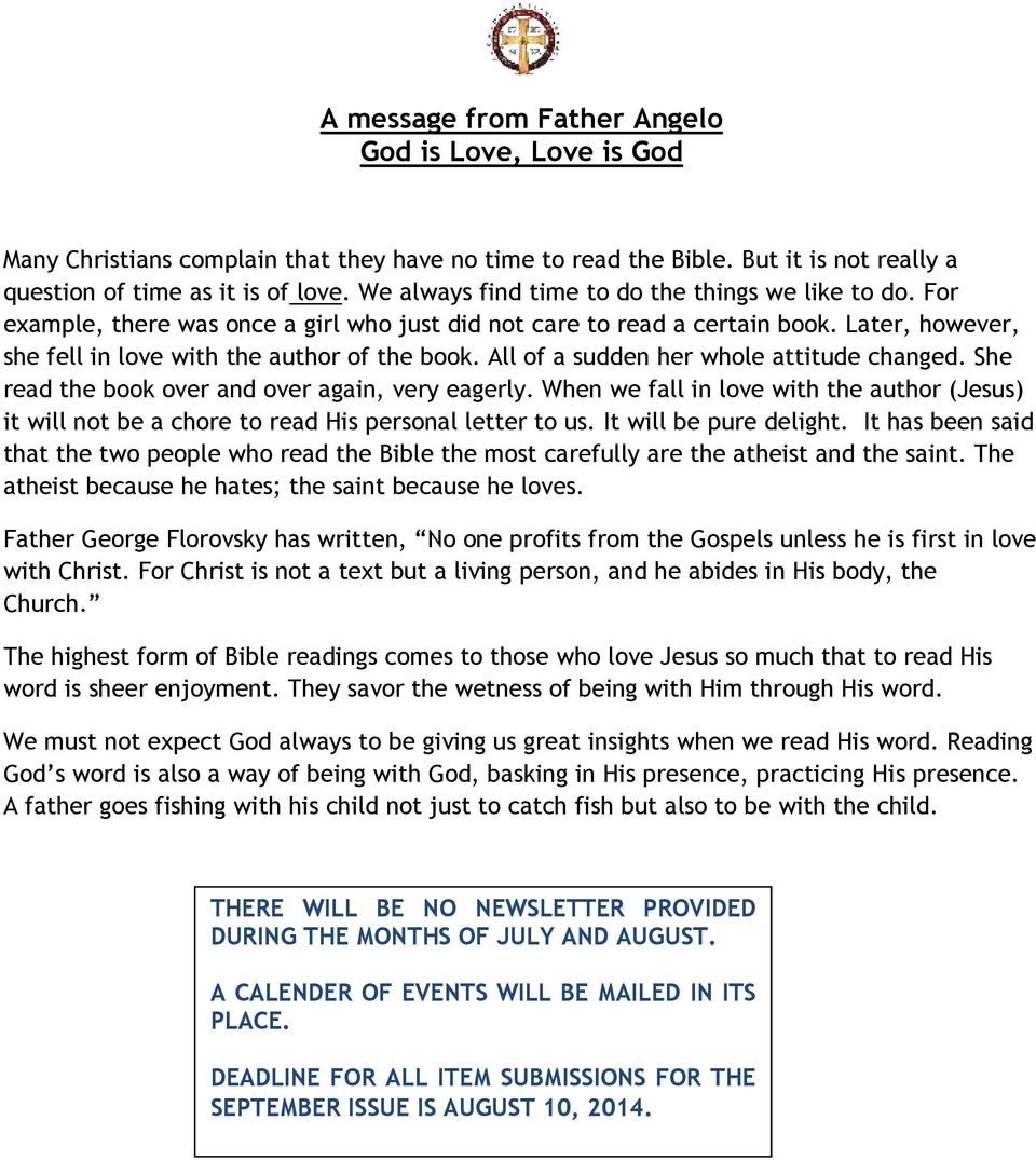 All of a sudden her whole attitude changed. She read the book over and over again, very eagerly. When we fall in love with the author (Jesus) it will not be a chore to read His personal letter to us.