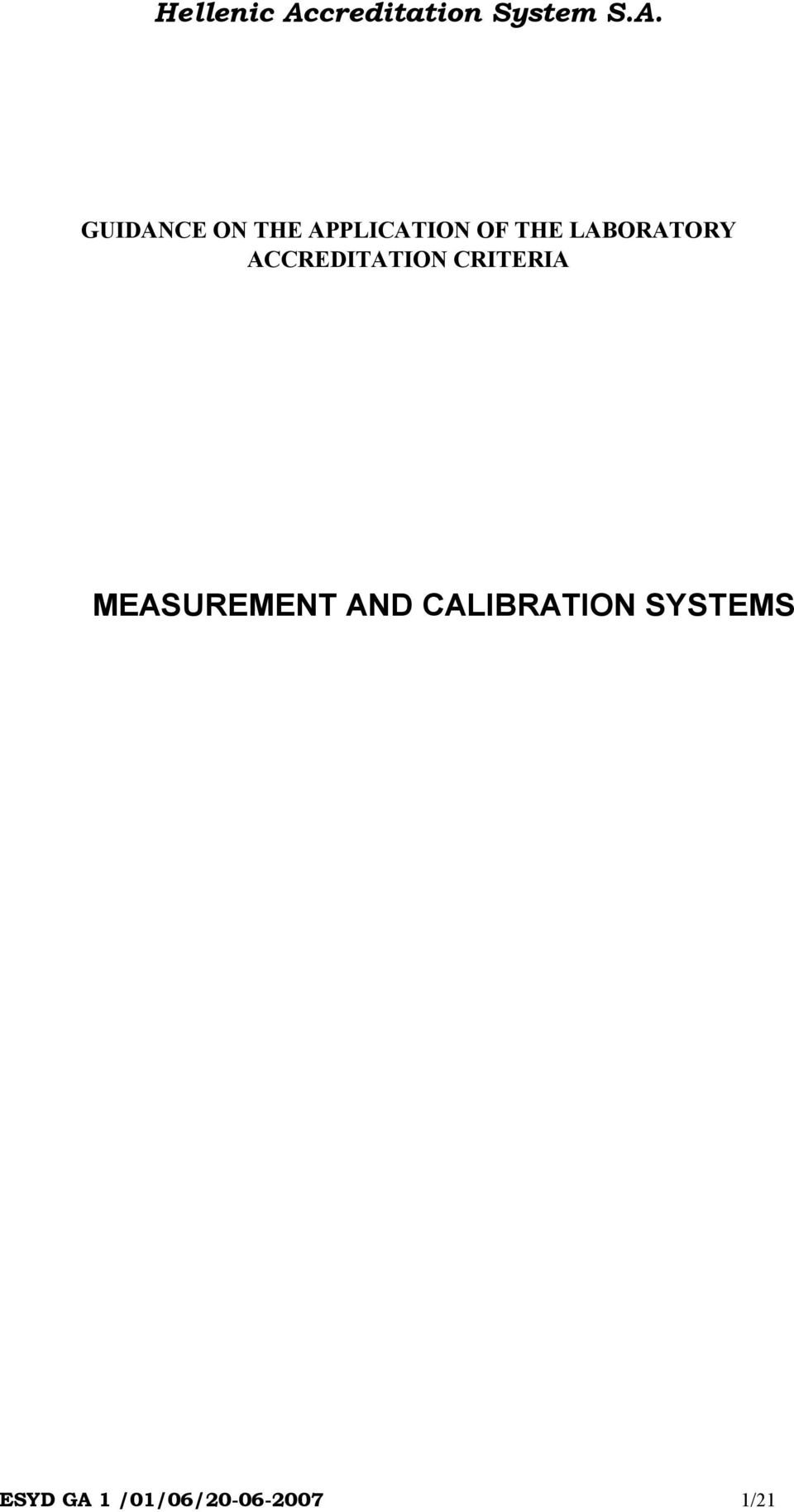 MEASUREMENT AND CALIBRATION