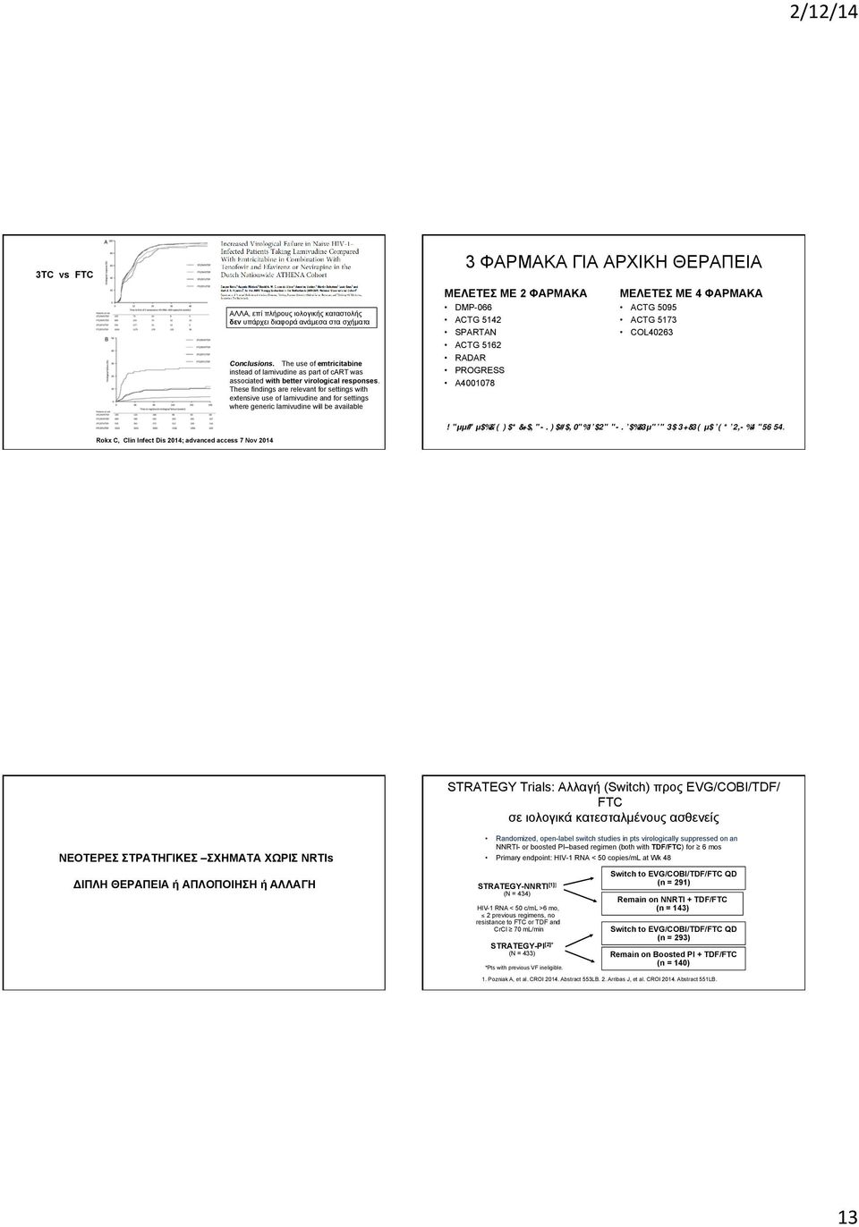 These findings are relevant for settings with extensive use of lamivudine and for settings where generic lamivudine will be available 3 ΦΑΡΜΑΚΑ ΓΙΑ ΑΡΧΙΚΗ ΘΕΡΑΠΕΙΑ ΜΕΛΕΤΕΣ ΜΕ 2 ΦΑΡΜΑΚΑ DMP-066 ACTG