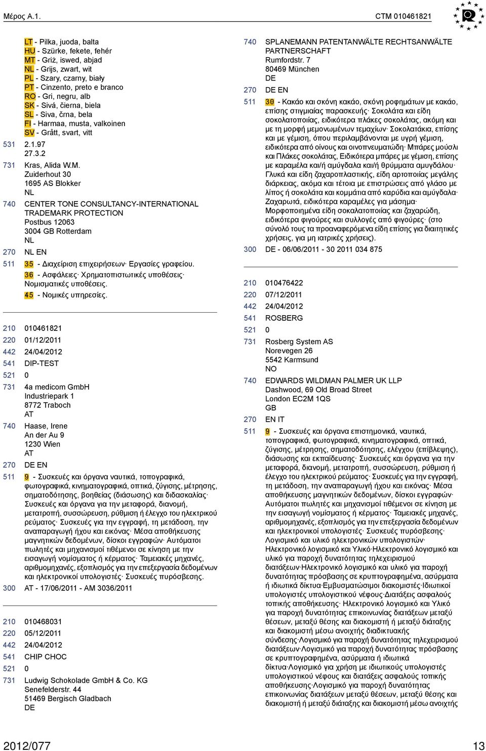 Sivá, čierna, biela SL - Siva, črna, bela FI - Harmaa, musta, valkoinen SV - Grått, svart, vitt 2.1.97 27.3.2 Kras, Alida W.M.