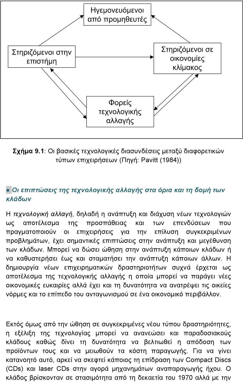 δηλαδή η ανάπτυξη και διάχυση νέων τεχνολογιών ως αποτέλεσµα της προσπάθειας και των επενδύσεων που πραγµατοποιούν οι επιχειρήσεις για την επίλυση συγκεκριµένων προβληµάτων, έχει σηµαντικές