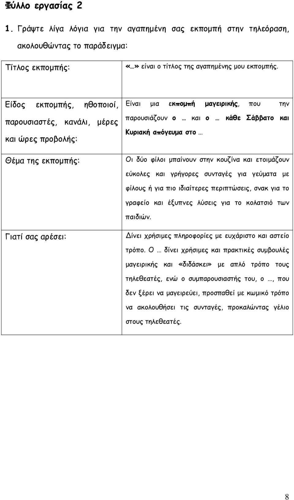 φίλοι μπαίνουν στην κουζίνα και ετοιμάζουν εύκολες και γρήγορες συνταγές για γεύματα με φίλους ή για πιο ιδιαίτερες περιπτώσεις, σνακ για το γραφείο και έξυπνες λύσεις για το κολατσιό των παιδιών.