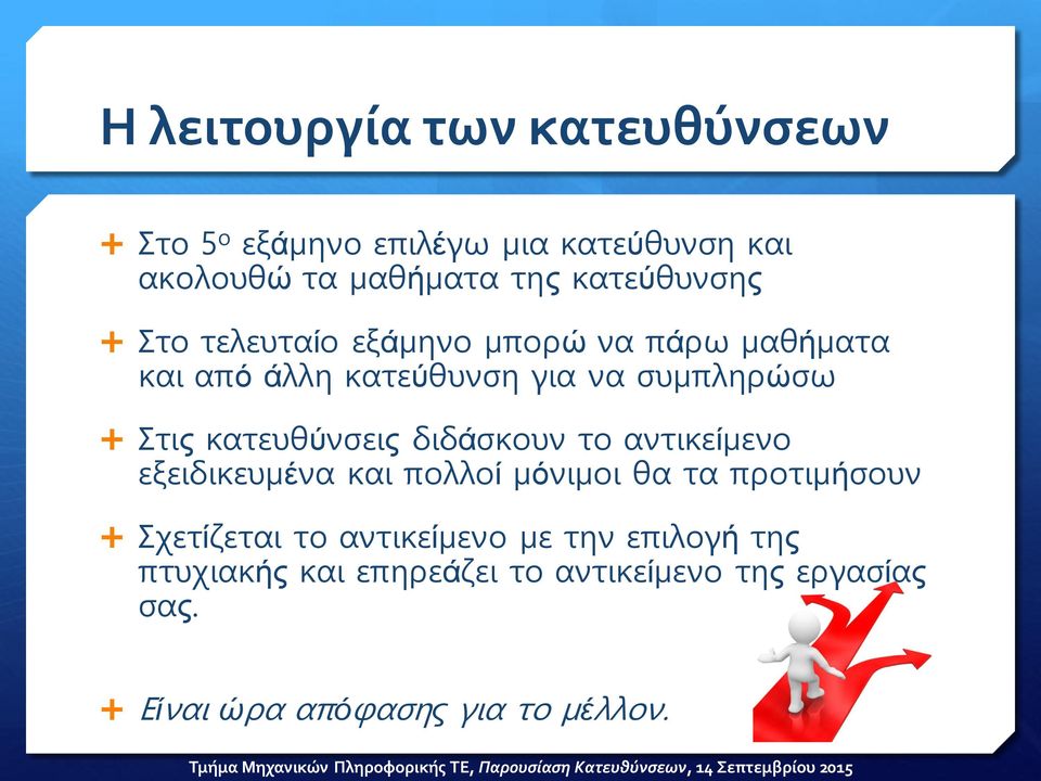 κατευθύνσεις διδάσκουν το αντικείμενο εξειδικευμένα και πολλοί μόνιμοι θα τα προτιμήσουν Σχετίζεται το