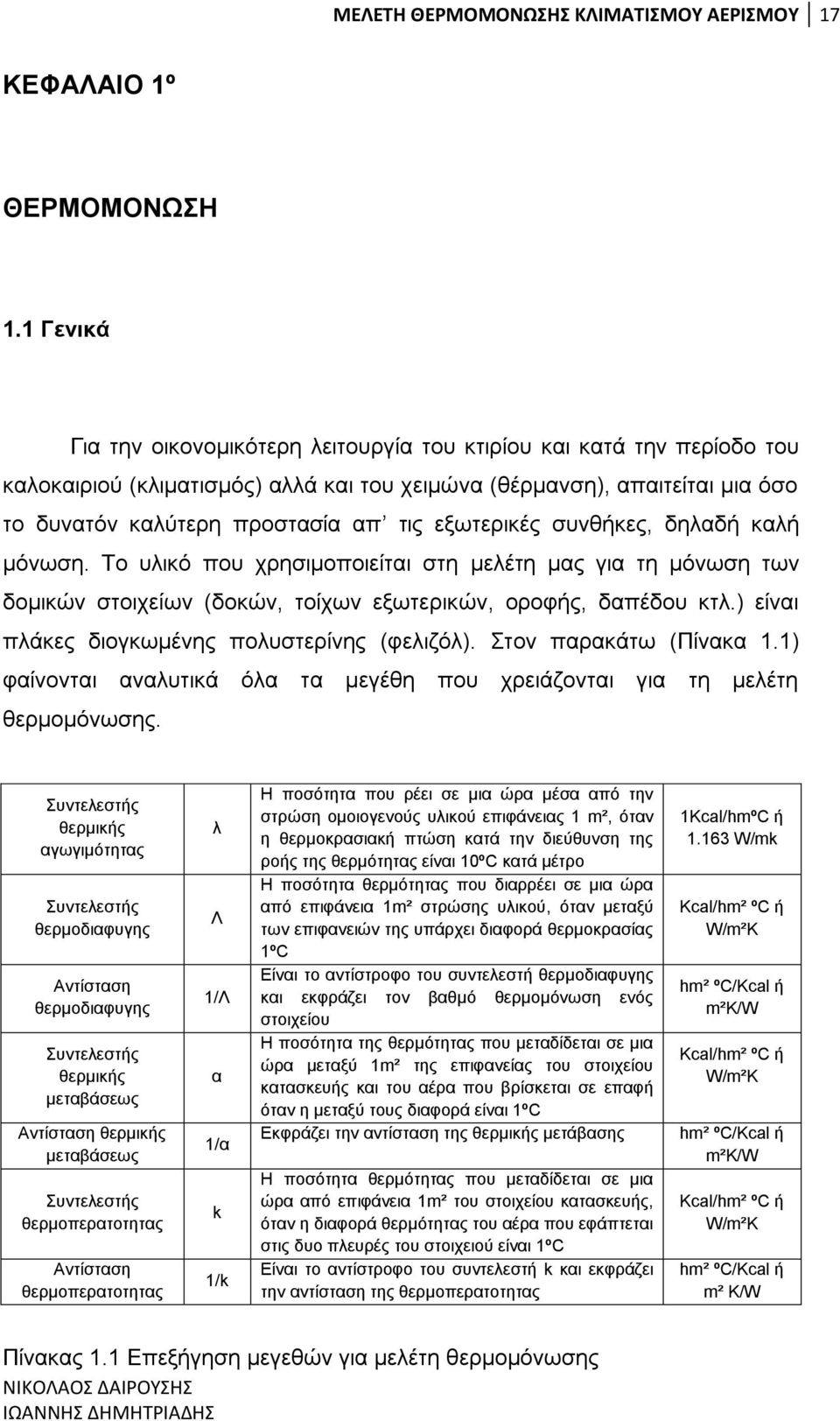 εμσηεξηθέο ζπλζήθεο, δειαδή θαιή κφλσζε. Σν πιηθφ πνπ ρξεζηκνπνηείηαη ζηε κειέηε καο γηα ηε κφλσζε ησλ δνκηθψλ ζηνηρείσλ (δνθψλ, ηνίρσλ εμσηεξηθψλ, νξνθήο, δαπέδνπ θηι.