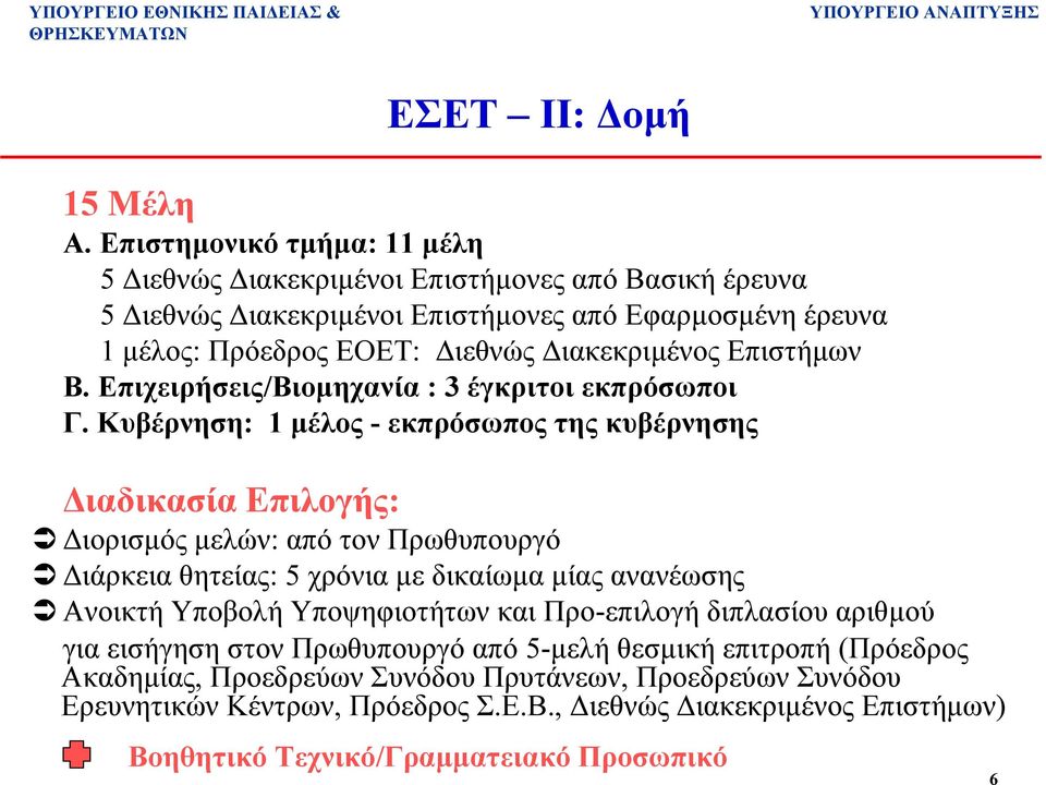 Επιστήµων Β. Επιχειρήσεις/Βιοµηχανία : 3 έγκριτοι εκπρόσωποι Γ.