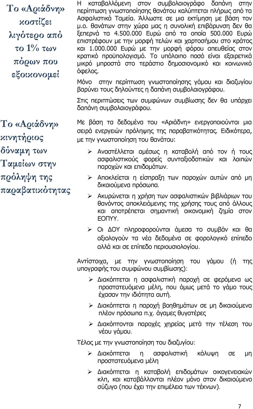 000 Ευρώ από τα οποία 500.000 Ευρώ επιστρέφουν με την μορφή τελών και χαρτοσήμου στο κράτος και 1.000.000 Ευρώ με την μορφή φόρου απευθείας στον κρατικό προϋπολογισμό.