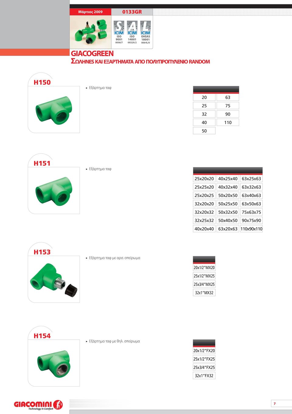 50xx50 50xx50 50x32x50 50x40x50 63xx63 63xx63 63x32x63 63x40x63 63x50x63 75x63x75 90x75x90 110x90x110 H153 Εξάρτημα
