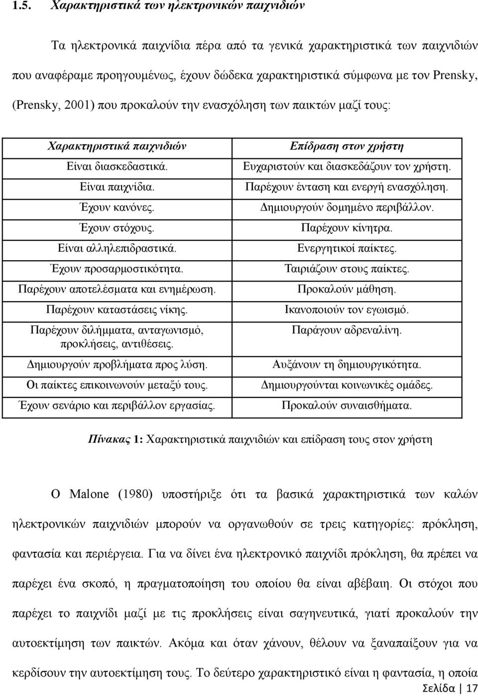 Έρνπλ πξνζαξκνζηηθφηεηα. Παξέρνπλ απνηειέζκαηα θαη ελεκέξσζε. Παξέρνπλ θαηαζηάζεηο λίθεο. Παξέρνπλ δηιήκκαηα, αληαγσληζκφ, πξνθιήζεηο, αληηζέζεηο. Γεκηνπξγνχλ πξνβιήκαηα πξνο ιχζε.